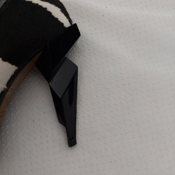 Fendi Italy Brown White Calf-hair Pointed Toe Diamond Cut Heeled Pump Size 36.5 - Picture 8 of 11